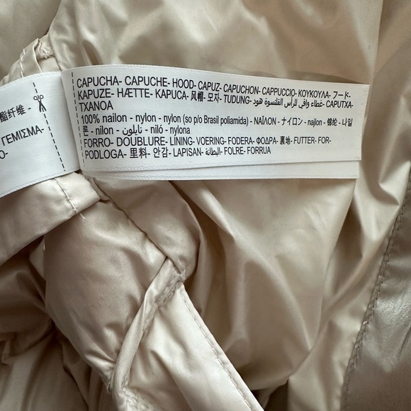 NWT. Massimo Dutti Cream Quilted Puffer Jacket. Size M. - Picture 11 of 14